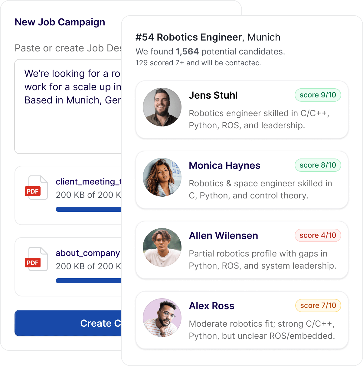 What recruiters do in days, we do in minutes.